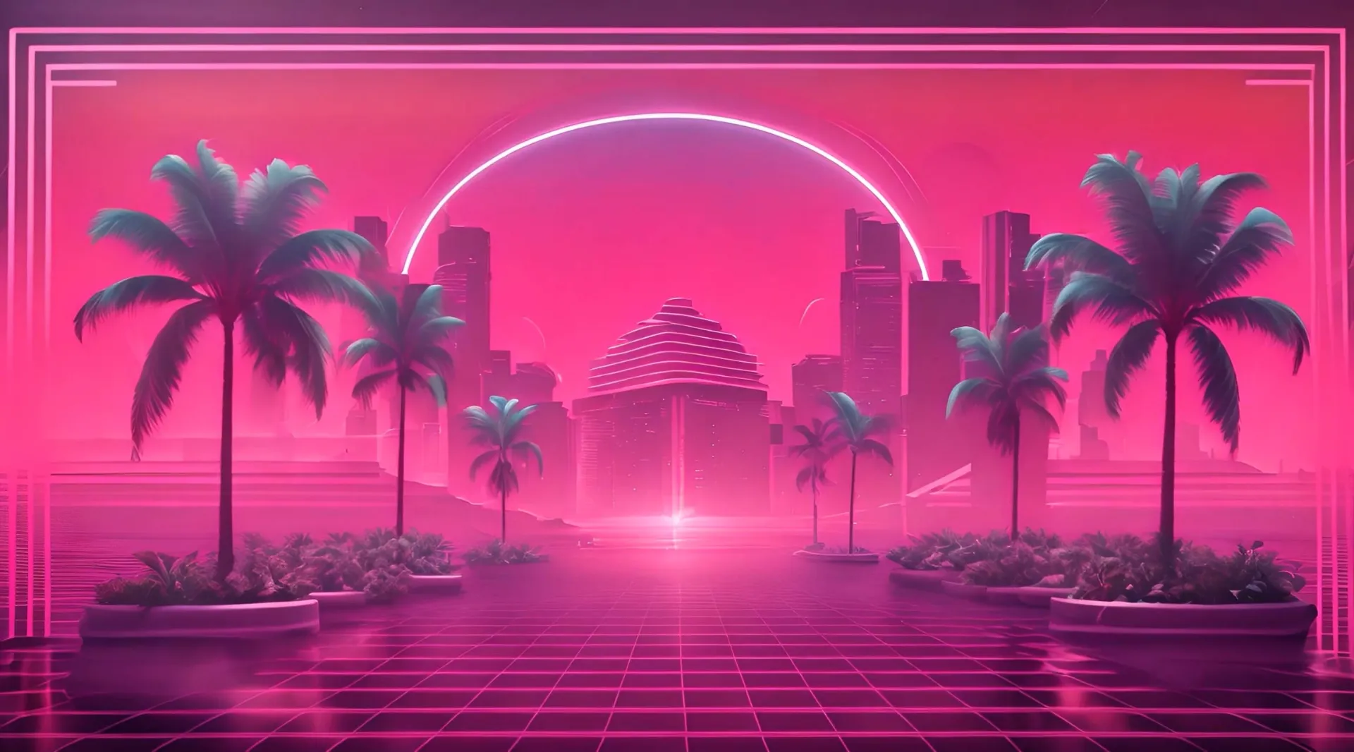Neon Dreamscape Retro Future City Vibes Stock Video
